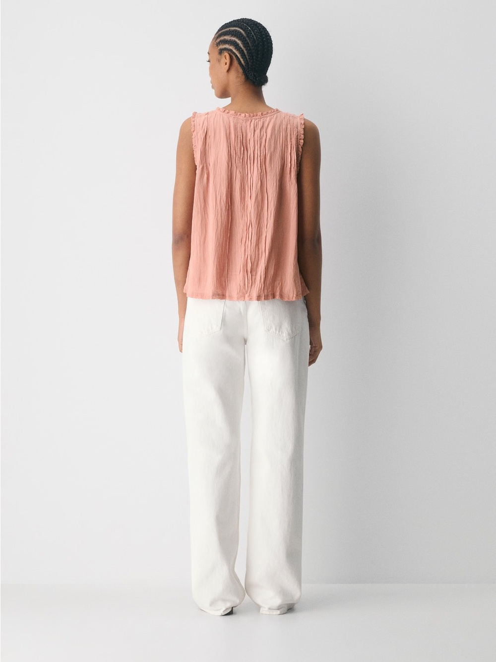 Aritzia Blush Tie-Front Sleeveless Top - Picture 4 of 6